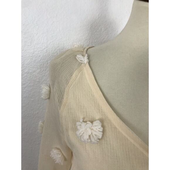 Listicle Melena Semi Sheer Pom Pom Belted Midi Shirt Dress - Picture 3 of 12